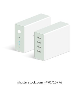 vector powerbank icon on white background. Isometric view. Flat style design. Charging device