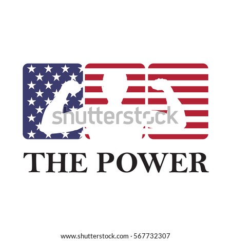Vector powerful man, gym and power concept, with american flag
