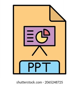 Diseño del icono de contorno relleno del vector PPT
