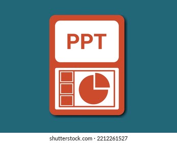 Vector of ppt icon file format. ppt of pptx logo extension. file format icon for presentation document with slideshow  and pictogram icon.powerpoint icon.