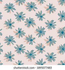 Vector prairie daisy floral seamless Repeat Pattern. Ideal for Summer Dresses and Blouses or Other Textile Projects.Seamless motif for wrapping, wallpaper, fabric, decoration print. 