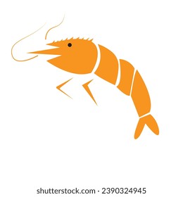 Ilustración minimalista de la gamba vectorial o imagen de clip