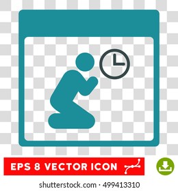 Vector Pray Clock Calendar Page EPS vector pictograph. Illustration style is flat iconic bicolor soft blue symbol on a transparent background.