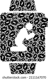 Vector pray smart watches icon composition. Pray smart watches composition is formed of repeating recursive pray smart watches pictograms. Recursive composition from pray smart watches icon.
