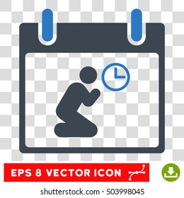 Vector Pray Time Calendar Day EPS vector pictogram. Illustration style is flat iconic bicolor smooth blue symbol on a transparent background.