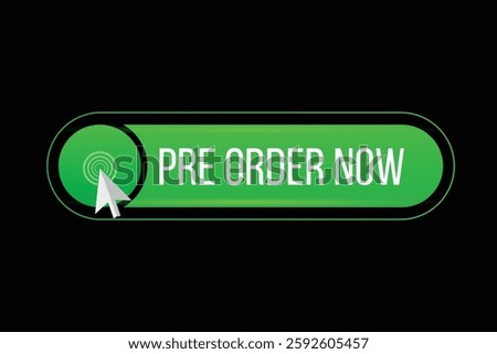 vector pre order now green color icon design
