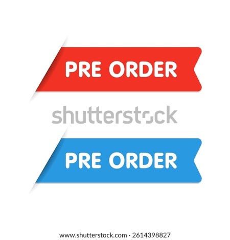 Vector Pre Order Tag Ribbon Labels