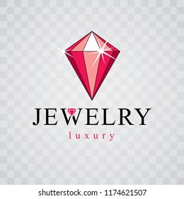 Vector precious decorative element, polygonal. Luxury diamond sign emblem, logotype. Brilliant jewelry illustration.