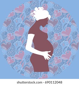 Vector Pregnant Girl Illustration