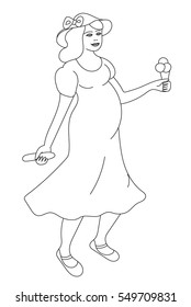 vector of pregnant woman outline