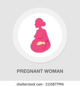 vector pregnant woman. Pregnancy symbol - woman and baby