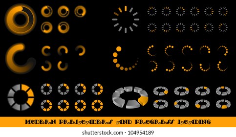 Vector preloader. Collection of modern preloaders and progress loading.