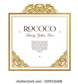 Vector pre-made frame; floral vignettes for design template. Victorian style gold border. Arabic golden motifs. Ornamental vintage decoration for booklet, card, leaflet, flyer, layout.