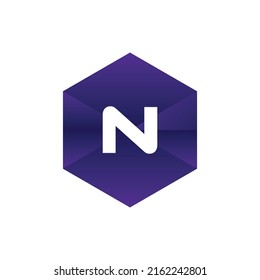 vector premium abstract 3D monogram N letter logo 