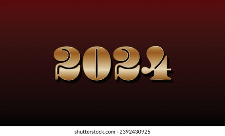 Vector premium background happy new year 2024. Gold Numbers for calendar cover purposes. Posters, Banners, Social Media or Other Design Assets.