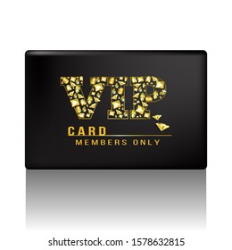 Vector premium black vip card on the white background.