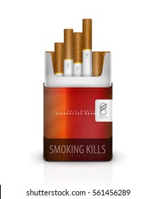 Vector premium cigarettes pack ad template. Smoking banner advertising background with promo text