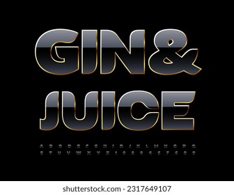 Vektor Premium Emblem Gin und Saft. stylische Black Font. Exklusive Alphabet Letters, Zahlen und Symbole gesetzt.