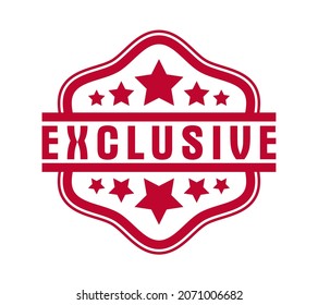 Vector premium exclusive label isolated on white background, product logo or badge best price, vintage style genuine badge, guarantee symbol.