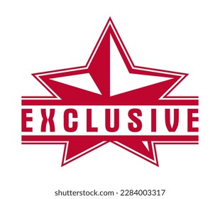 Vector premium exclusive label isolated on white background, product logo or badge best price, vintage style genuine badge, guarantee symbol.