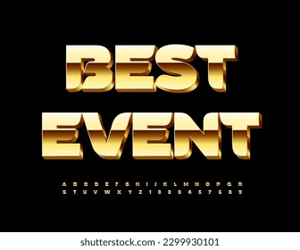 Vector Premium Flyer Best Event mit luxuriösen, kreativen Font. Satz von 3D-Alphabet-Buchstaben und -Zahlen