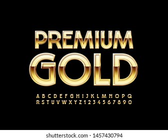 Vector Premium Gold Alphabet Letters And Numbers. Elite Uppercase Font