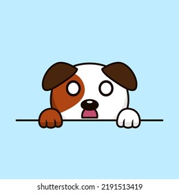 Vector premium illustration of cute dog peeking