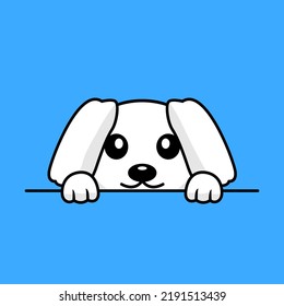 Vector premium illustration of cute dog peeking