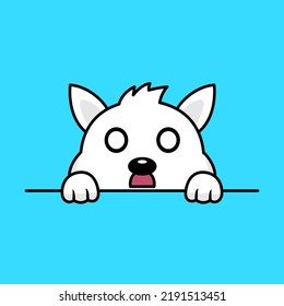 Vector premium illustration of cute dog peeking