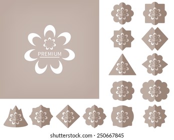 Vector premium label, isolated design elements set, tag collection