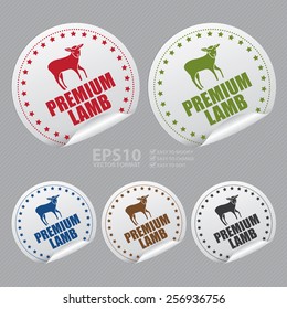Vector : Premium Lamb Sticker, Icon or Label