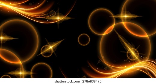 Vector premium lights. gold and black. de focused.  mode