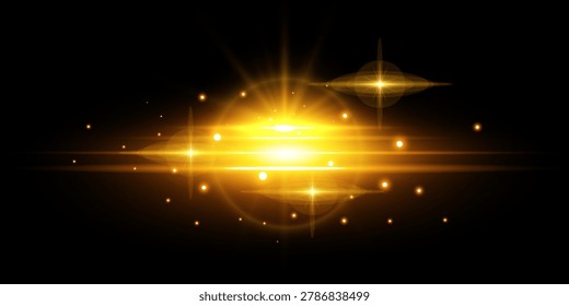 Vector premium lights. gold and black. de focused.  mode