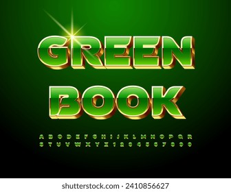Logo de Vector Premium Libro Verde. Fuente 3D Elite moderna. Letras y números de alta calidad.