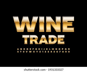 Logotipo de la marca Vector Premium Wine Trade. Letra brillante elite. Conjunto de letras y números de alfabeto de lujo