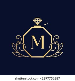 Logotipo de perfume de lujo Vector Premium
