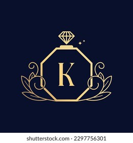 Logotipo de perfume de lujo Vector Premium