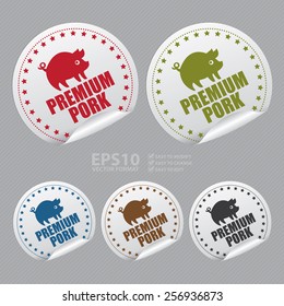 Vector : Premium Pork Sticker, Icon or Label