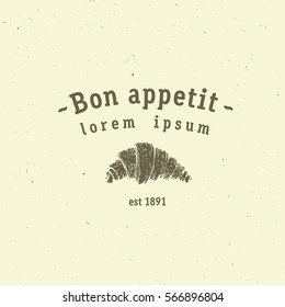 Vector Premium Quality Croissant logo, bakery.