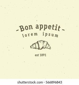 Vector Premium Quality Croissant logo, bakery.
