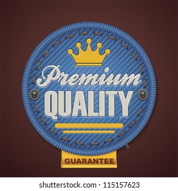 Vector premium quality fabric badge icon