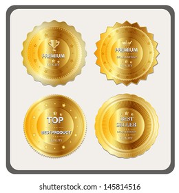 Vector premium quality golden label
