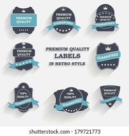 Vector Premium Quality Label Set in Retro Style