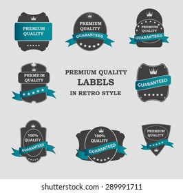 Vector Premium Quality Label Set in Retro Style EPS10