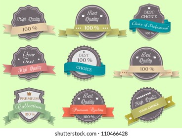  Vector Premium Quality labels in retro style
