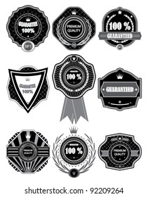 Vector  Premium Quality Labels with retro design.