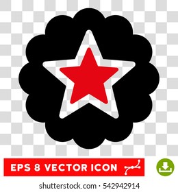 Vector Premium star EPS vector pictograph. Illustration style is flat iconic bicolor intensive red and black symbol on a transparent background.