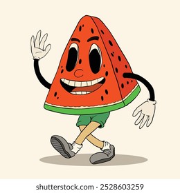Vector premium sandía de dibujos animados niño divertido lindo estilo doodle