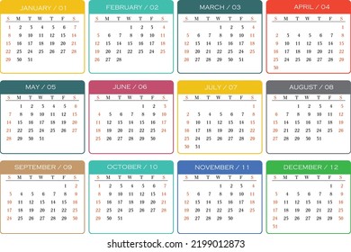 vector prepared and cleaned 2023 calendar