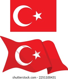 Vector prepared and cleaned Turkey flag